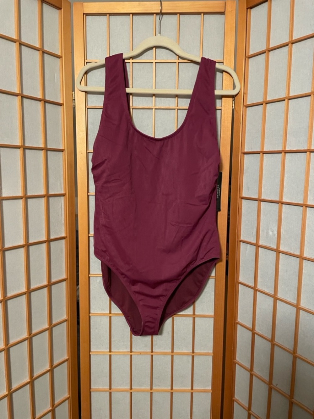 Catalina Swimwear One-Piece Swimsuit in Deep Berry Criss Cross Back NWT